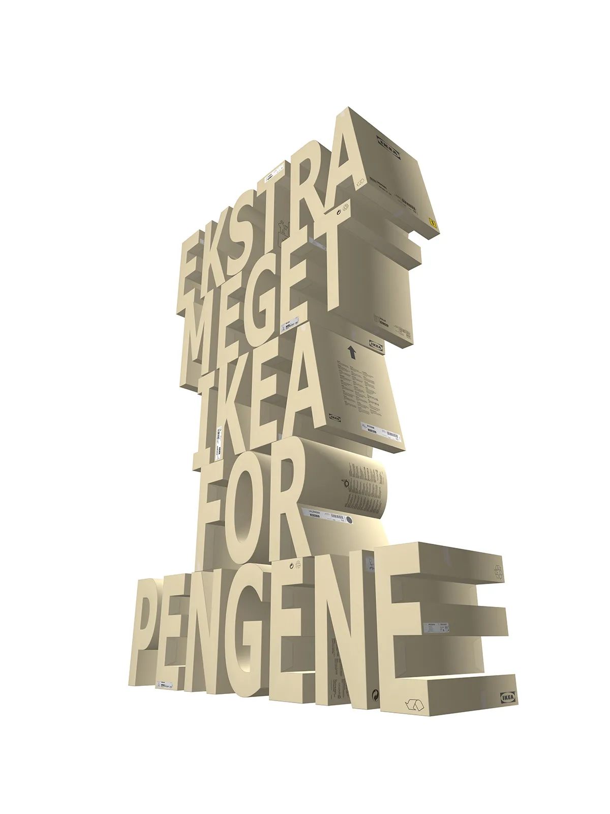 Bogstaverne bygget i 3D
