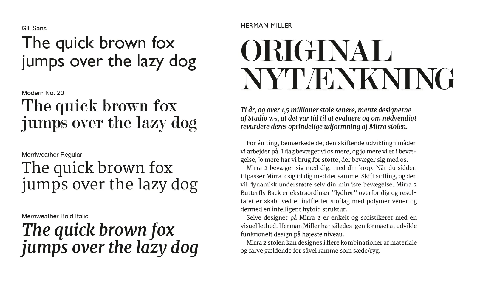 Typografisk hierarki for Interstudio