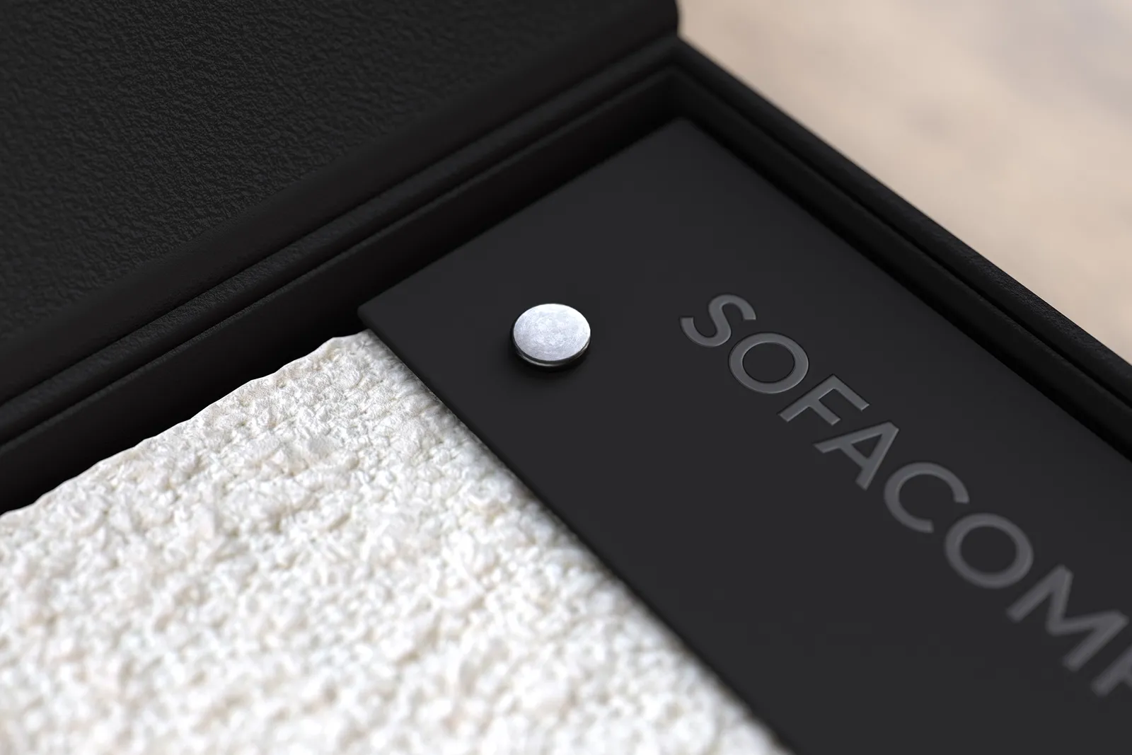 Sofacompany – logo på stofprøven