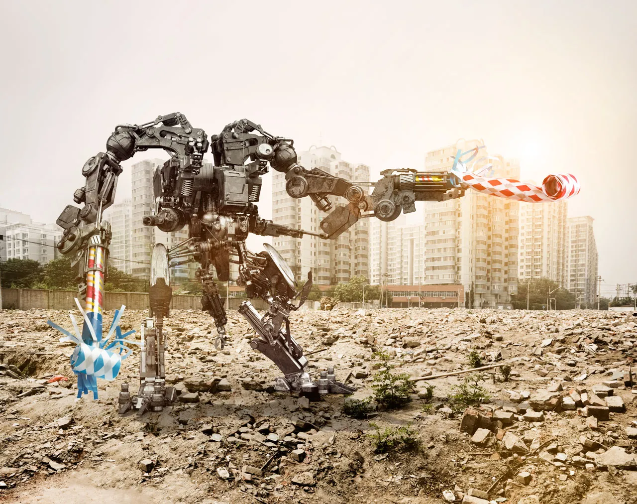 Robot i ødelagt by