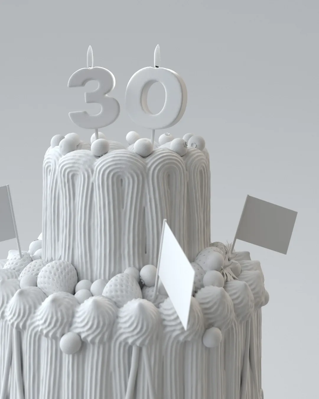 Vikinglotto – detalje af kagen som clay render